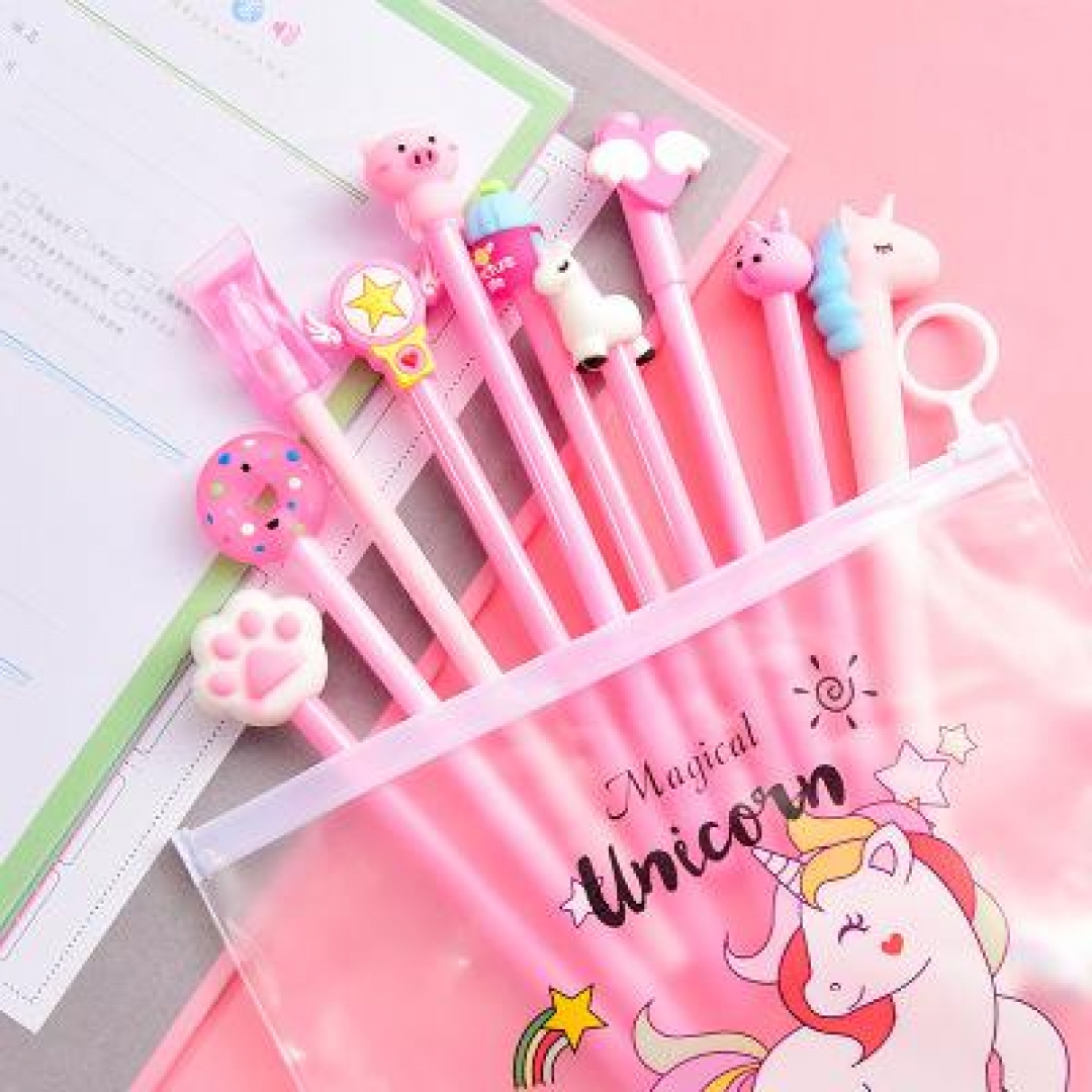 Kawaii Bright Gel Pens 10 pcs Set - Kid Pipe