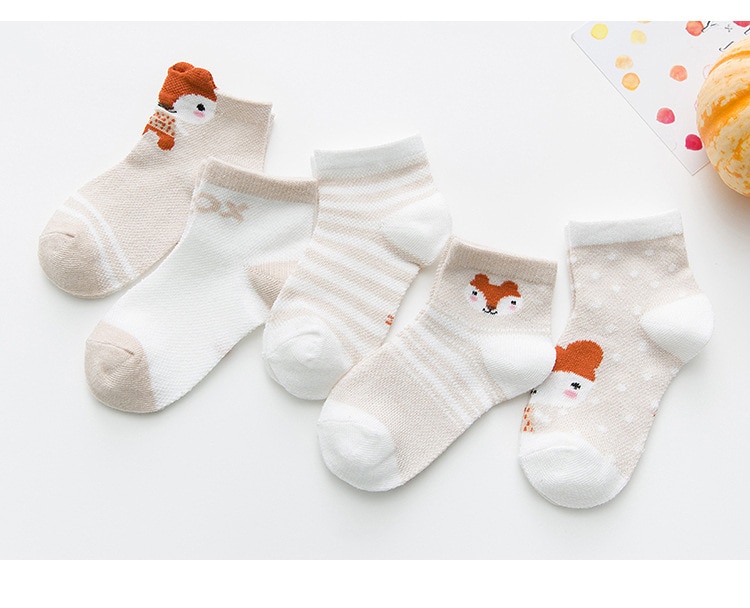 Cartoon Animal Patterned Cotton Baby Socks