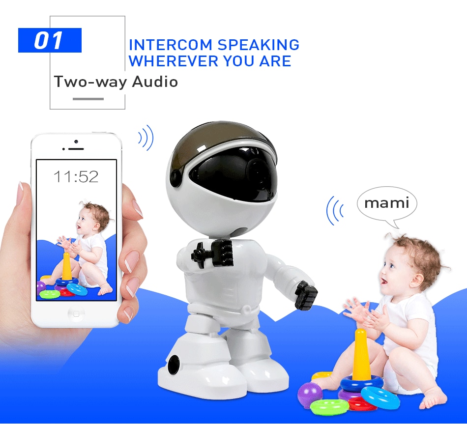 2MP HD Wireless Robot Baby Monitor