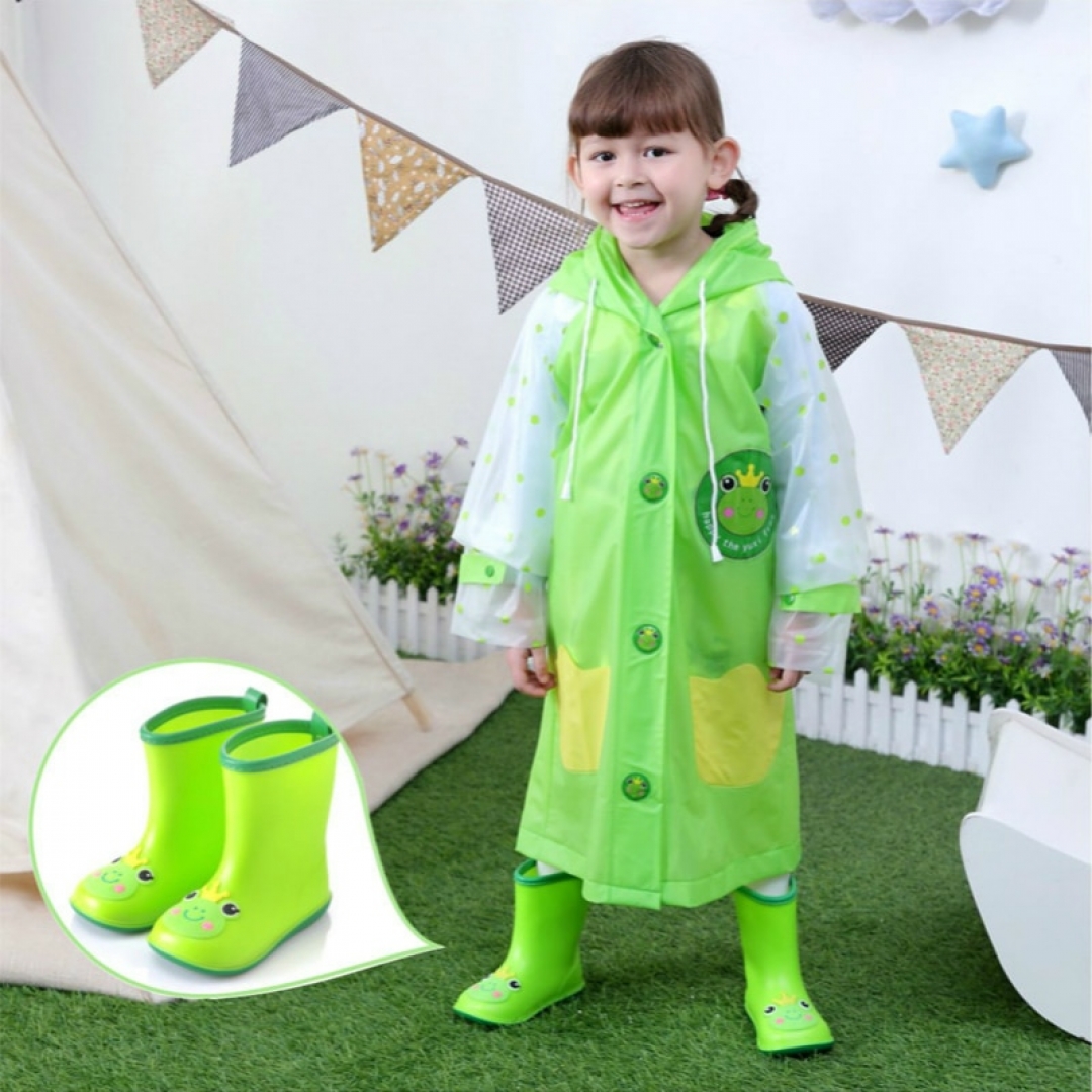 Kid's Waterproof Rain Boots/ Gumboots with cartoon pattern - Kid Pipe