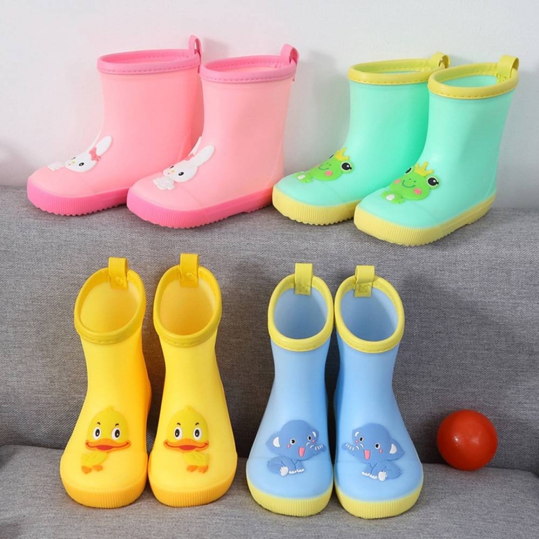 Kid's Waterproof Rain Boots/ Gumboots with cartoon pattern - Kid Pipe